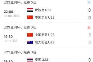 3场1球拿5分！U23国足小组赛三场一球未丢，彭啸爆射打入唯一进球