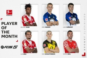 德甲1月最佳球员候选：奥利塞、迪亚斯领衔，汉堡2人入选