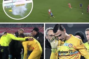 安莎社：向奥代罗投掷烟花的19岁国米球迷被警察逮捕